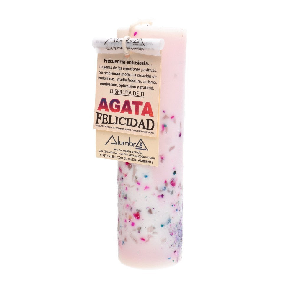 Vela Artesanal con Ágata - Felicidad